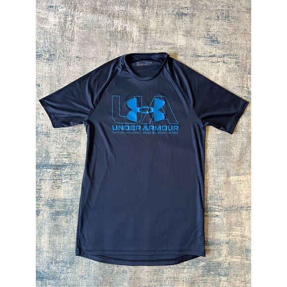Under Armour Blue Logo Loose Fit Tee Small - Picture 1 of 7